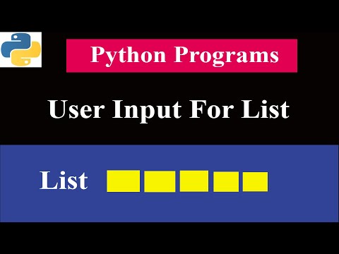 User Input For List | Python Programs
