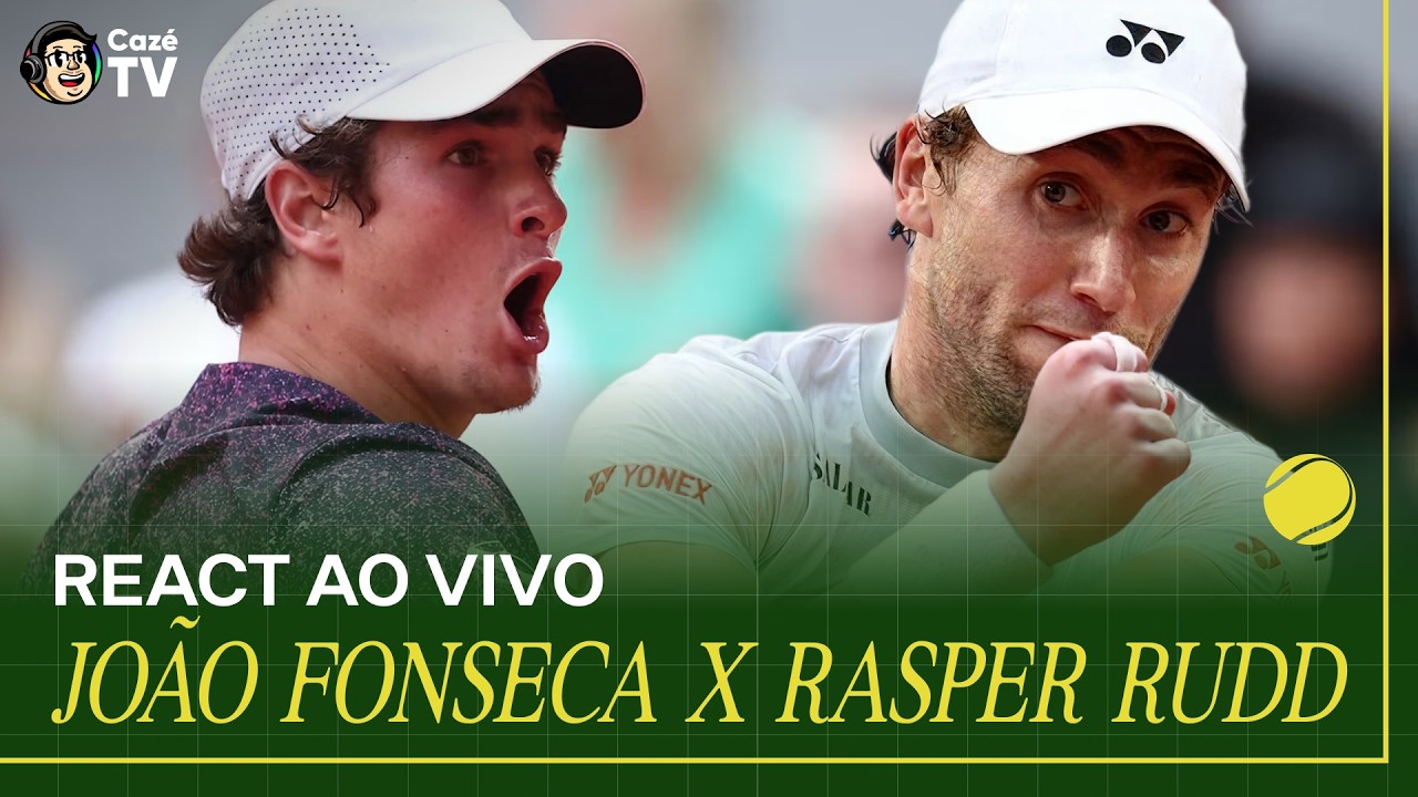 REACT AO VIVO: JOÃO FONSECA X RASPER RUDD | ROLAND GARROS