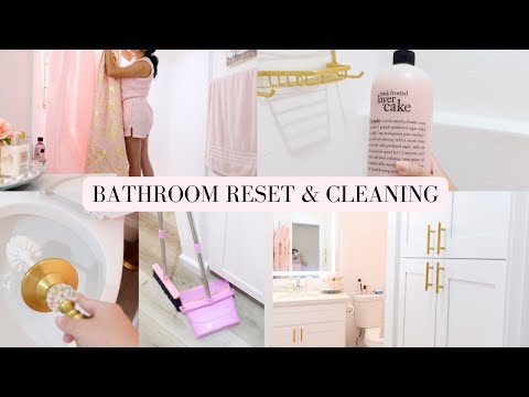 BATHROOM MAKEOVER & CLEAN WITH ME ✨