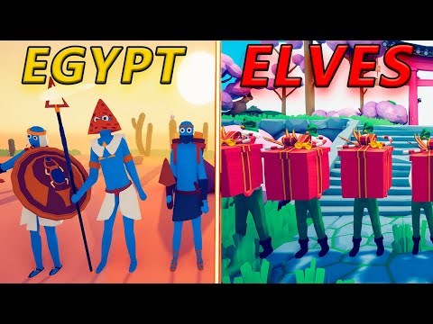 PRESENT ELF TEAM vs EGYPT TEAM - Totally Accurate Battle Simulator | TABS