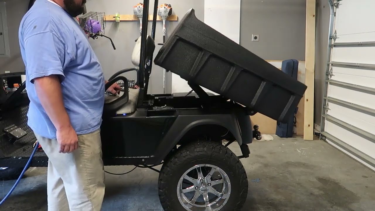 Pneumatic Dump Bed | Cushman Hauler Pro AC & Lithium | Utility Golf Cart Build