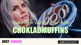 Baka chokladmuffins utan vitt socker eller vetemjöl