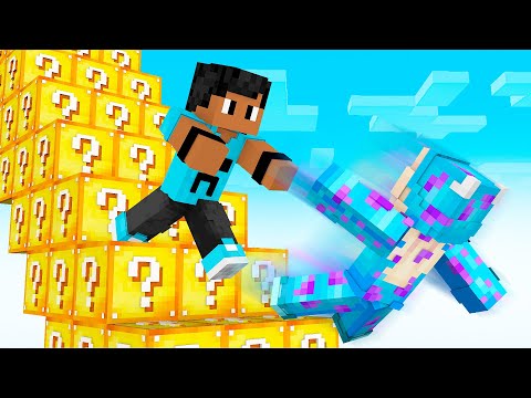 MEGA ESCADONA de LUCKY BLOCK no Minecraft!