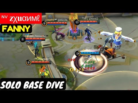 Solo Base Dive [Zxuan Fanny] | ᶰᵛ zχuαимℓ Fanny Gameplay And Build Mobile Legends