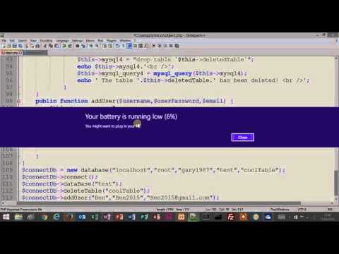 Tutorial 11 - PHP - Building a database object that implements an Interface in OOP - Part 8