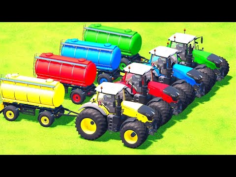 TRANSPORTING FENDT GIANT COLORS TRACTORS AND COLORS WATER  TANK  ! Farming simulator 22