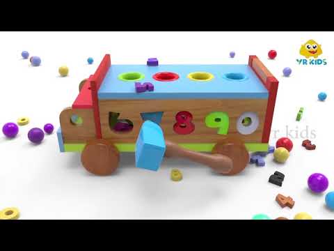 Learn Shapes with Wooden Truck Toy - Colors and Shapes Videos Collection for Children