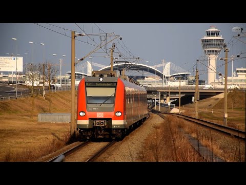 München Flughafen Besucherpark mit ET423 der S-Bahn München und ET 442 "Flughafenexpress"