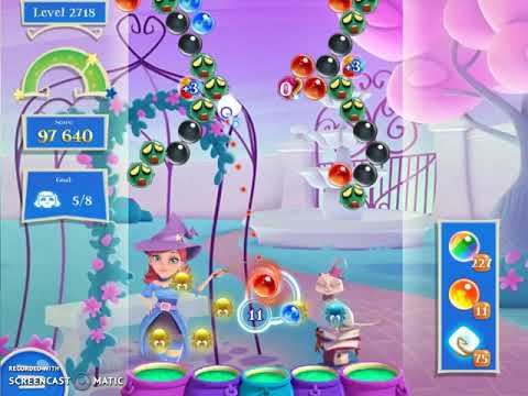 Bubble Witch 2 Saga Level 2718 with no booster & 4 bubbles left