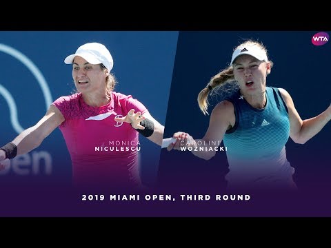 Теннис Monica Niculescu vs. Caroline Wozniacki | 2019 Miami Open Third Round | WTA Highlights