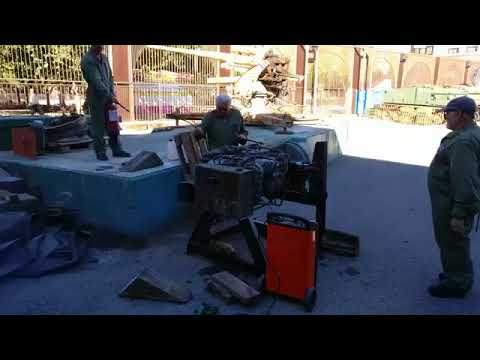 The first run of the 91 HP T26 engine at Cartagena military museum filmed by John Smith