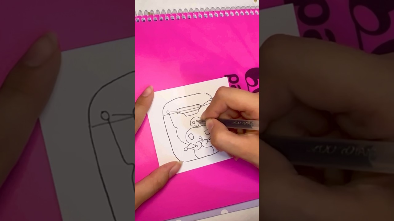 Kuromi Drawing in JUST 30 Seconds... How to draw kuromi sticker 🌸
