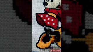 Minnie And Mickey Mouse On Plastic Canvas|how to make plastic canvas design #youtubeshorts#shorts