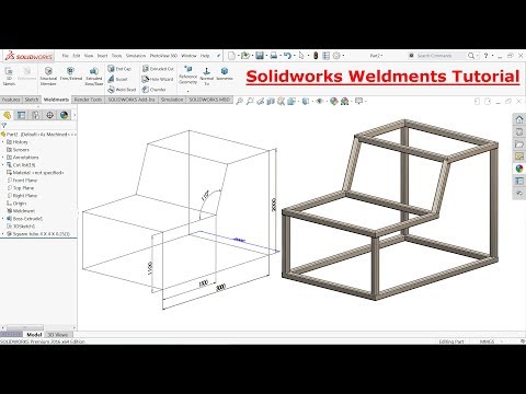 Solidworks Weldments tutorial steel structure