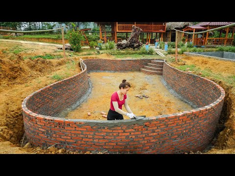 Start To Finish Build Swimming Pool For Hot Summer of 130℉ _TIMELAPSE in 30 Days of Build