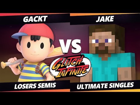 Glitch Infinite Losers Semis - Gackt (Ness) Vs. Jake (Steve) - SSBU Ultimate Tournament