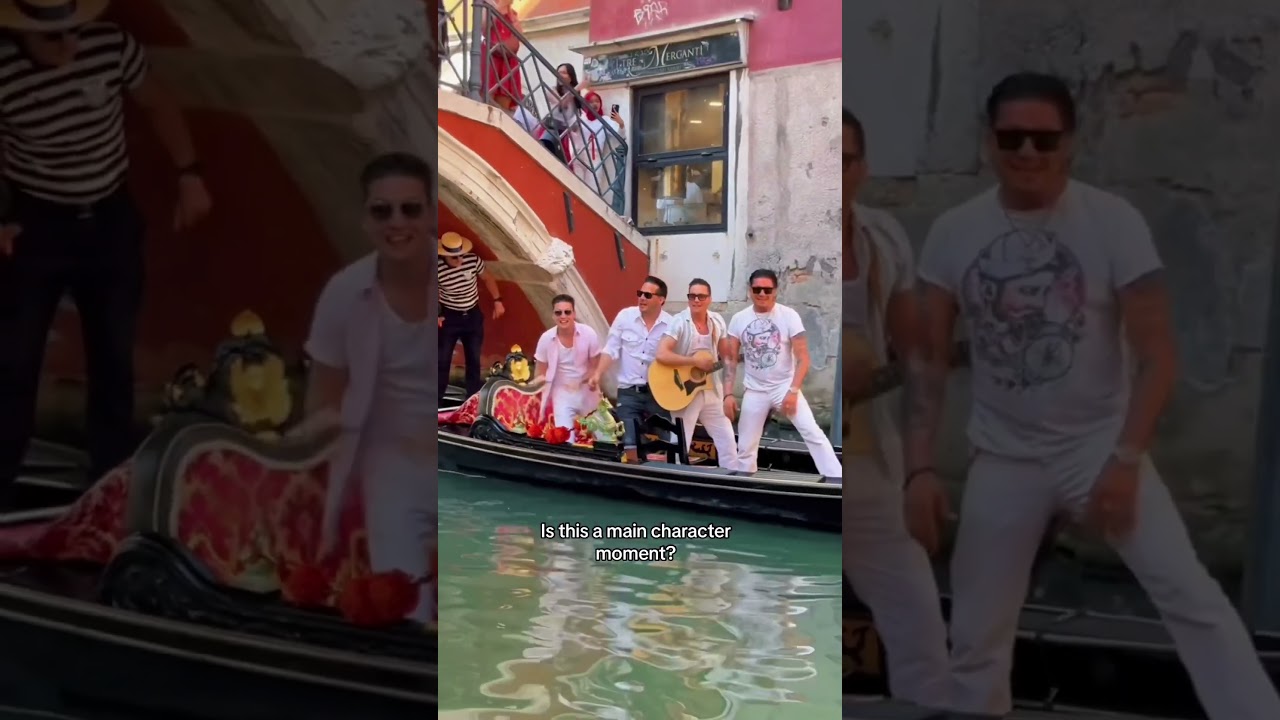 Famous singers in Venice Italy on a gondola! #venice #singers #travel #italy #veniceitaly #gondola