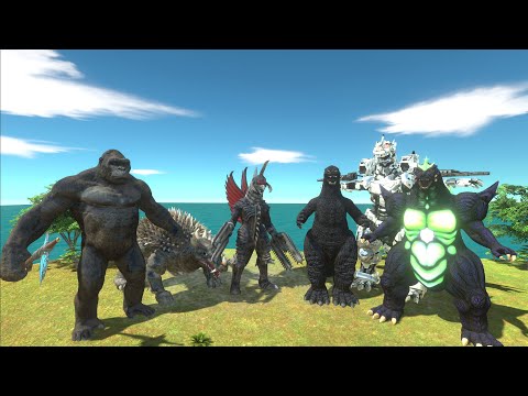 KING KONG & GIGAN 197X & GIGAN FINAL WARS VS 3X GODZILLA - Animal Revolt Battle Simulator