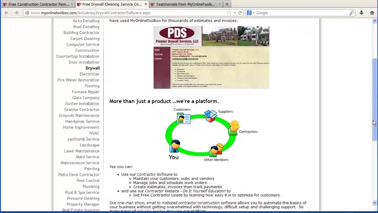 Drywall Contractor Free Software Invoice Estimate