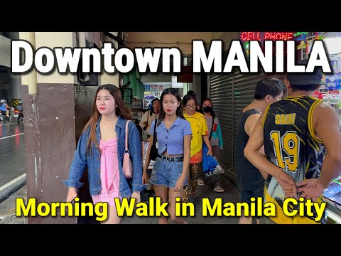 DOWNTOWN MANILA Walking Tour | Morning Walk around Manila City, Philippines