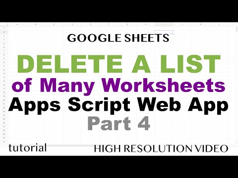 Google Sheets Sidebar App HTML JavaScript Web App to Delete Multiple Worksheets Part 1