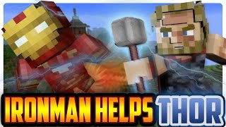 Minecraft Avengers: Iron Man Help Thor vs Ulik the Rock Troll!