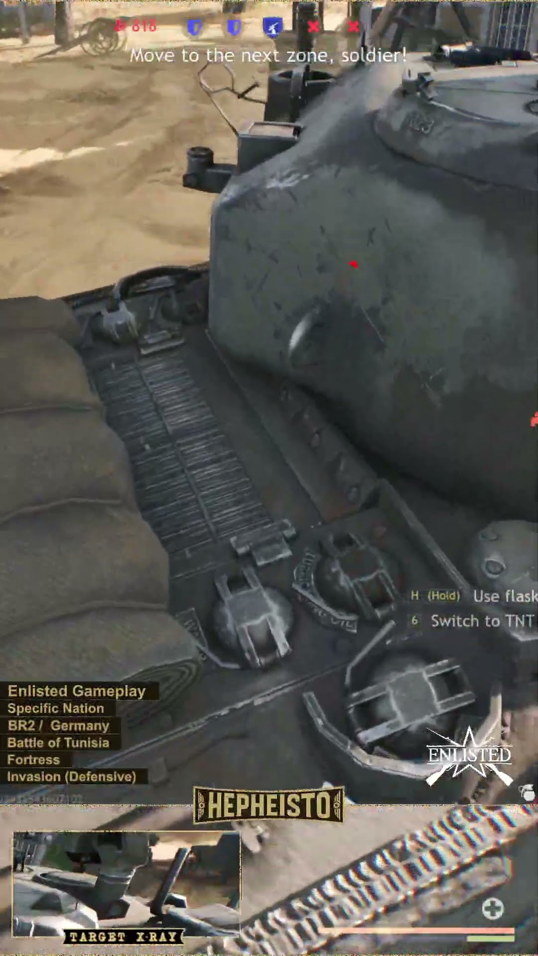 Machinegunner eliminates Tank M4A2 with TNT Charge