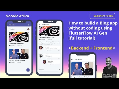 How to build a Blog app without coding using Flutterflow AI Gen with Reply comments functionality