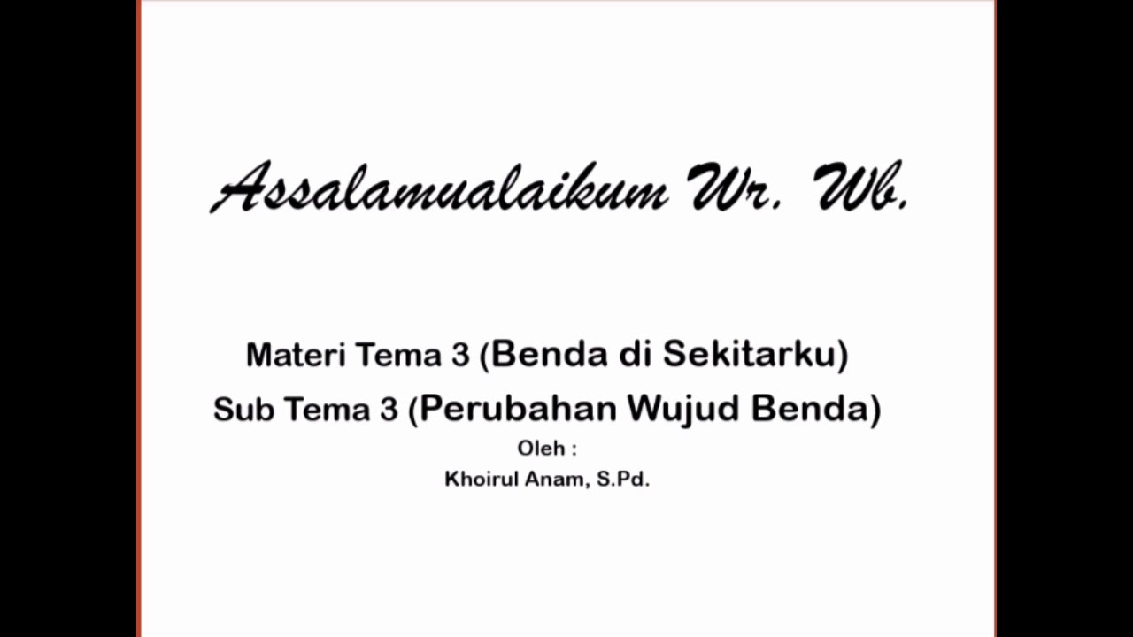 Rangkuman Materi Tema 3 Sub Tema 3 Kelas 3 SD