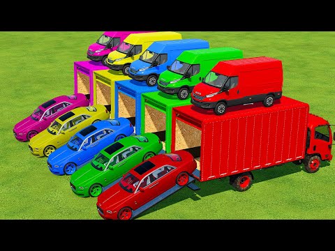 TRANSPORTING IVECO DAILY & ROLLS ROYCE CARS WITH ISUZU TRUCKS - Farming Simulator 22