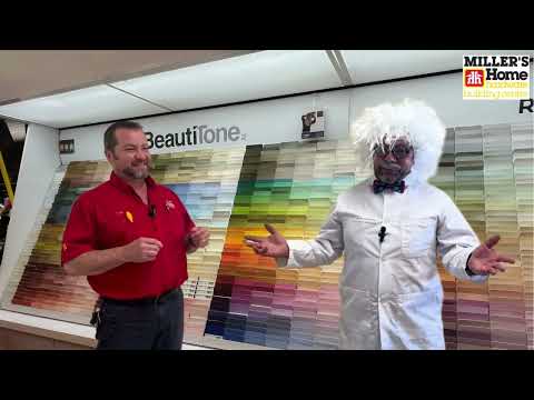 Dr. Hue von Sheen giving Tim 'The Paint Guy' some education on colour