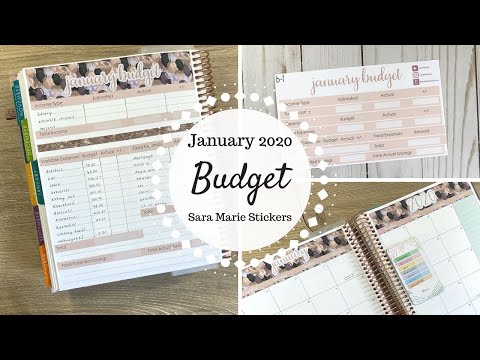 January 2020 Budget | Erin Condren Deluxe Monthly | Sara Marie Stickers |
