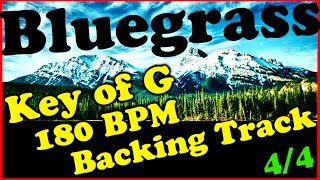 Key of G Bluegrass Backing Track 180BPM Extended Chords Jam Track Mandolin, Banjo, Fiddle, Guitar