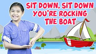 SIT DOWN YOU&#39;RE ROCKING THE BOAT with Actions and Lyrics I NURSERY RHYMES I ACTION SONG FOR KIDS