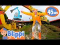 Blippi Plays Outside With Excavators Learn About Construction Vehicles For Kids