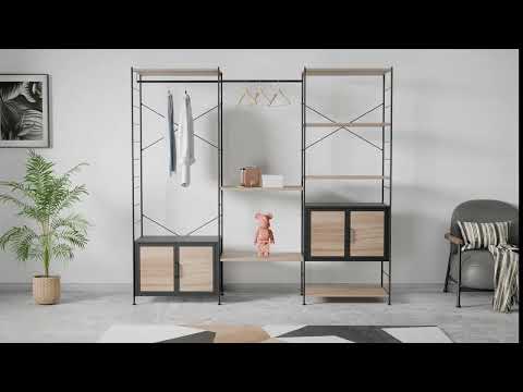 Gambar Stora Rak Modular Slim Dengan Kabinet 33.7x40x80.3 cm - Cokelat