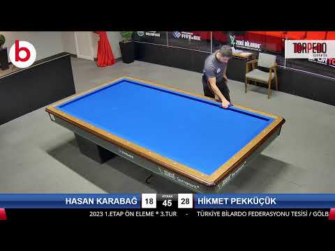 HASAN KARABAĞ & HİKMET PEKKÜÇÜK Bilardo Maçı - 2023 1.ETAP ÖN ELEME-3.TUR