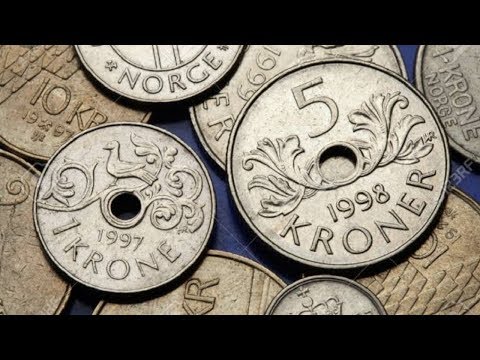 Norwegian 1, 5 and 20 kroner coins from 1994 to 2011