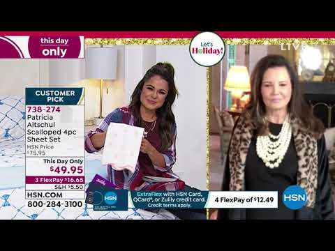 Patricia Altschul 4-teiliges Bettlakenset aus 100 % Baumwolle mit Wellenkante