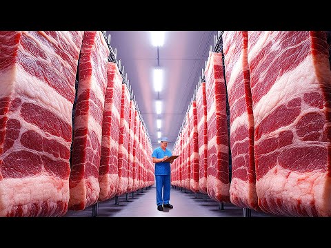 Millions of bacon strips daily! This is how bacon production works in the meat factory