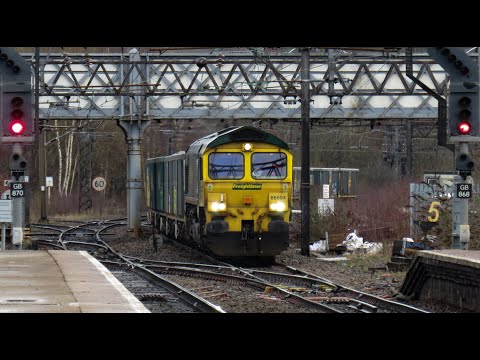 FL Class 66 No. 66604 on 6Z92 Tunstead Sdgs - Northampton CY @ Guide Bridge on 18.01.21 - HD