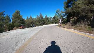 Descending the Hymettus climb in Athens