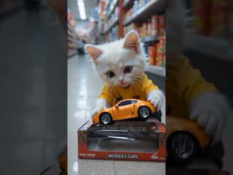 Remote Control Toy Car Instantly Transforms Into a Robot 🐱🚗🤖 #KittenUnboxing #ToyCarUnboxing #CatVid