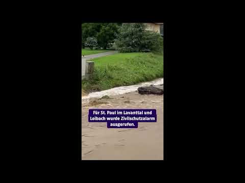 Überflutung  Wolfsberg und Völkermarkt