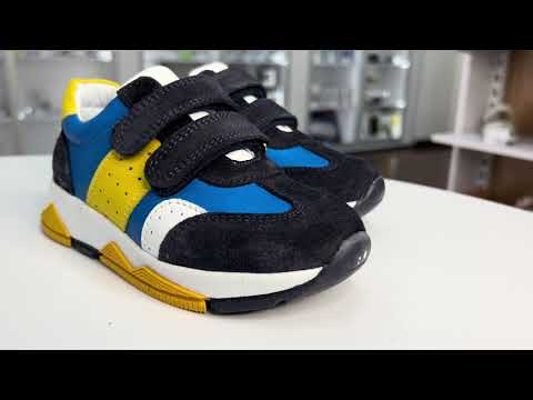 Детские Анатомические кроссовки 02-05 сине-желтые