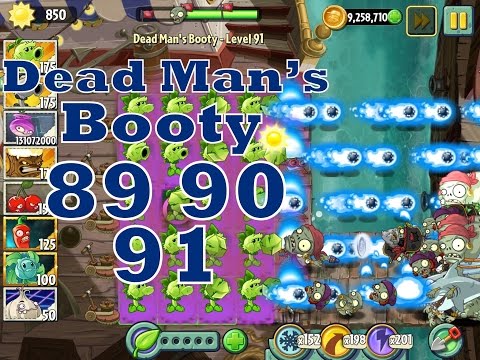 Plants vs Zombies 2 Dead Man's Booty Epic Hack Level 89, 90, 91 - Primal Peashooter Torching Special
