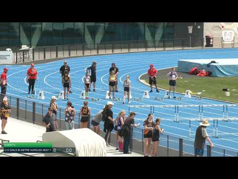 U13 Girls 80m Hurdles Heat 7: 2021 State Combined Events Championships // LAVicTV