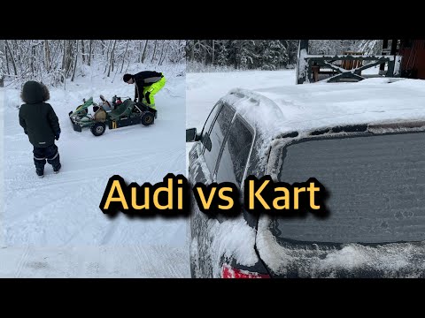 POV ice track driving - Audi S4 B6 V8 - 4 years old co-driver - ice track kart driving - bagirada.ee