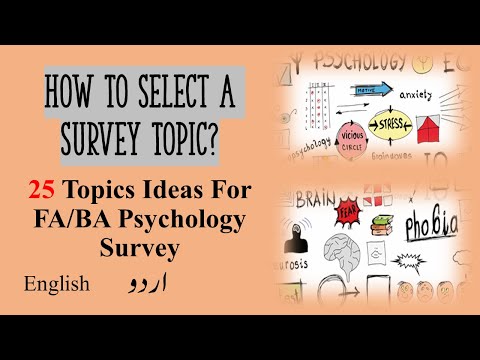 How to select a Survey/Research Topic?  25 Topic Ideas for Survey for FA/BA Students of Psychology|
