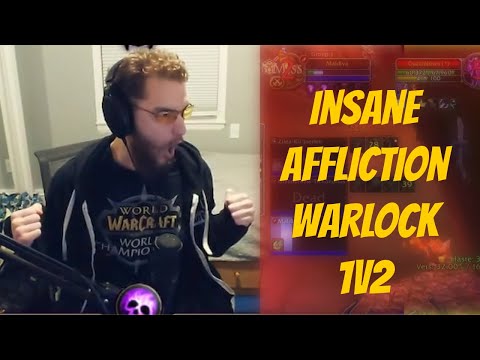 Insane Affliction Warlock 1v2 in Arena!